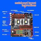 KVSERT X99 Dual CPU Motherboard 2xE5 2630 V3 4G DDR4 RECC RAM LGA 2011-V3 view 4