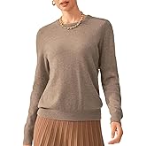 KVSS Women's 100% Pure Cashmere Crewneck Sweater Long Sleeve Pullover Sweater for Women