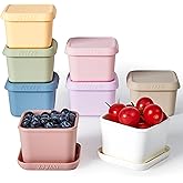 ISSEVE 8Pack 6oz Silicone Snack Containers for Kids, Reusable Small Containers with Lids, Leak Proof Silicone Food Storage Containers, Stackable Kids Lunch Box for Daycare, School, Travel