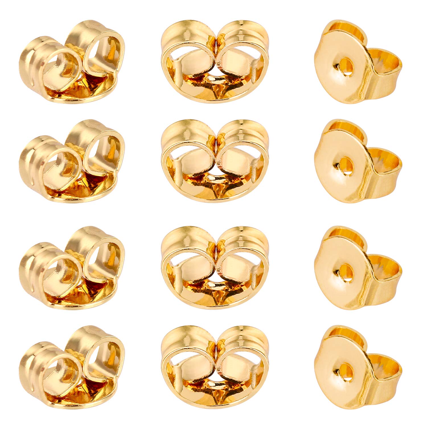 AIEX 12pcs/6 Pairs Butterfly Earrings Back, Gold Replacement Secure Ear Locking for Stud Earrings, Jewelry Making