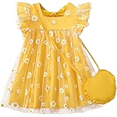 Kucnuzki Baby Girl Clothes Toddler Girls Summer Fairy Tulle Dress Ruffle Fly Sleeve Casual Sundress Cute Outfit for Kids