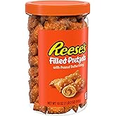 Reese's Filled Pretzels Peanut Butter Nuggets Jar, 18 oz | Peanut Butter Filled Pretzel Nuggets, Crunchy Shell, Sweet and Salty Snack, Resealable Jar for Sharing, 18 oz