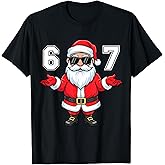 67 Christmas 6 7 Santa Six Seven Meme Pajamas Xmas Boys Teen T-Shirt