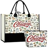 CHQIUCR Seattle Italy Chicago New York Las Vegas Paris Gifts for Women Canvas Tote Bag Mother's Day Gifts for Women