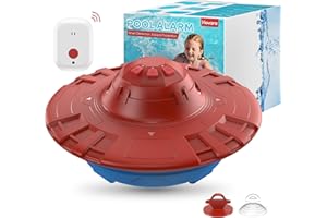 HOVARA Pool Alarm, Floating Pool Safety Alarms for Inground & Above Ground Pools Loud 110dB Alert, Adjustable Sensitivity, Protection for Kids & Pets (Red+Navy)