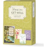 Faithfully Yours Designer Greetings Cheerful Get-Well Boxed Card 12 Pack | Biblical Scripture Verse, Faith Based Sentiment, Boxed Card Set, Matching Envelopes