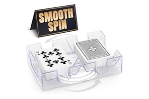 Dual Deck Revolving Canasta Card Holder – 360° Rotating Acrylic card holders for playing cards Tray | Holds 2 Decks for Poker