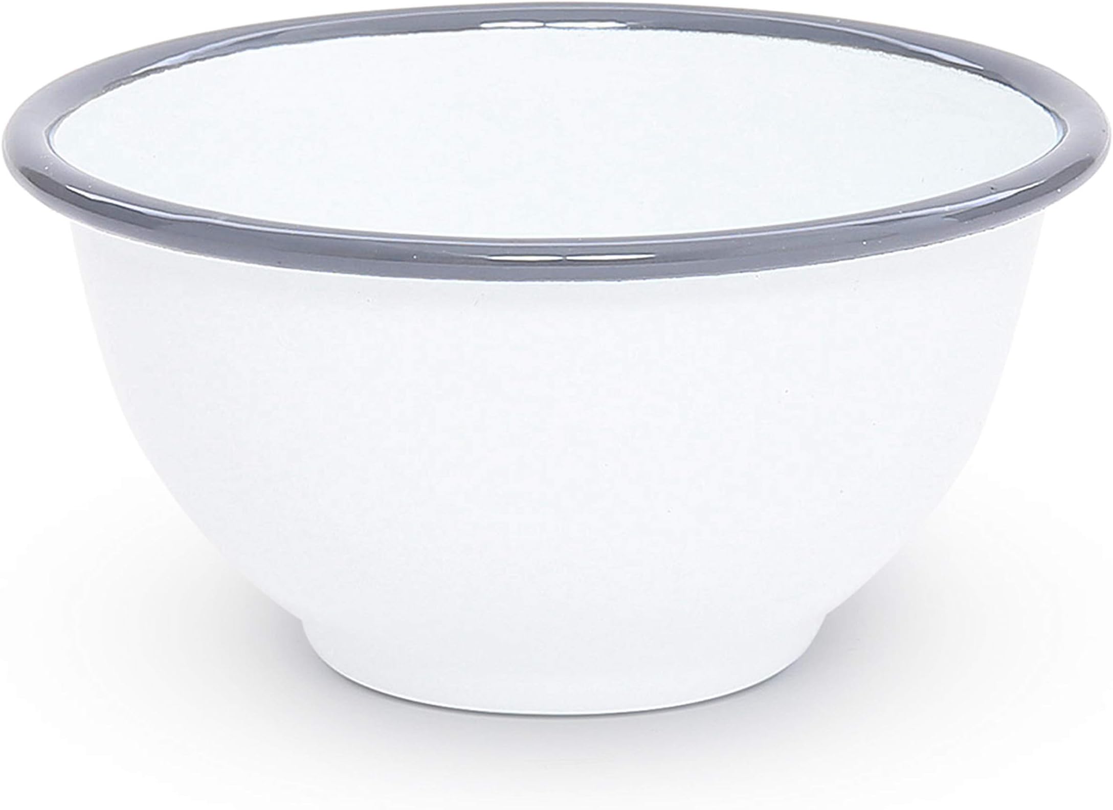 Enamelware Footed Bowl, 16 ounce, Vintage White/Grey (Single)