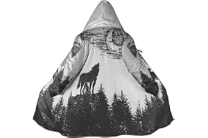 Men’s Overcoat Viking Fenrir Wolf 3D Print Hooded Cardigan Winter Norse Ragnarok Plus‑Size Cloak