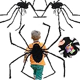 Giant Spider Backpack Costume&Decor - Outdoor/Indoor Giant Spider Props with Straps for Kids Adults Halloween Parties or Costume Dress up