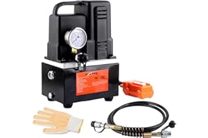 HZLZRZ Electric Hydraulic Pump Power Pack, Single Acting 110v/120v 10000 psi,Unit 2 Stage(1st Stage/290 Psi, 2nd Stage/10,000 Psi)