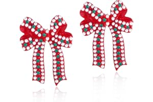 WANBIGVA Christmas Earrings for Women Holiday Earrings Colorful Light Bulbs Bow Cane Santa Jingle Bell Christmas Tree Drop Dangle Earrings Xmas Festival Jewelry Gift