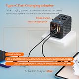 BigFish Universal Travel Adapter 65W USB C PD 4 USB Ports EU UK US AU view 5