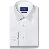 David Donahue Men's Trim Fit 100% Cotton Non-Iron Dress Shirt