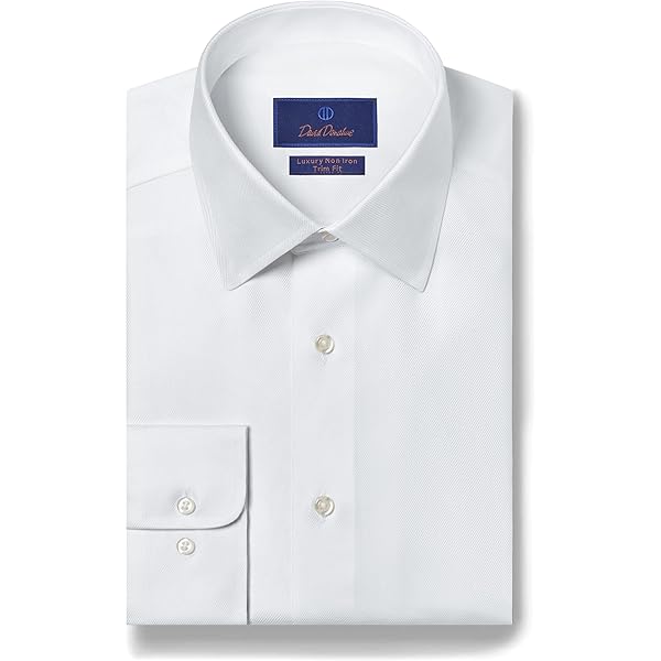 Amazon.com: David Donahue Men's Trim Fit White Non-Iron Dress Shirt, 18.5 x  34-35 : Clothing, Shoes & Jewelry