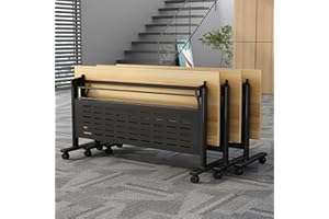 HSHBDDM Conference Table Folding Conference Table, Conference Rooms Training Rooms Flip Top Mobile Training Table, Mobile Training Seminar Table with Caster Wheels, Suitable Suitable for Offices, Classrooms