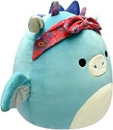 Squishmallows Original 7.5-Inch Tatiana Dark Teal Dragon with Bandana Plush view 6