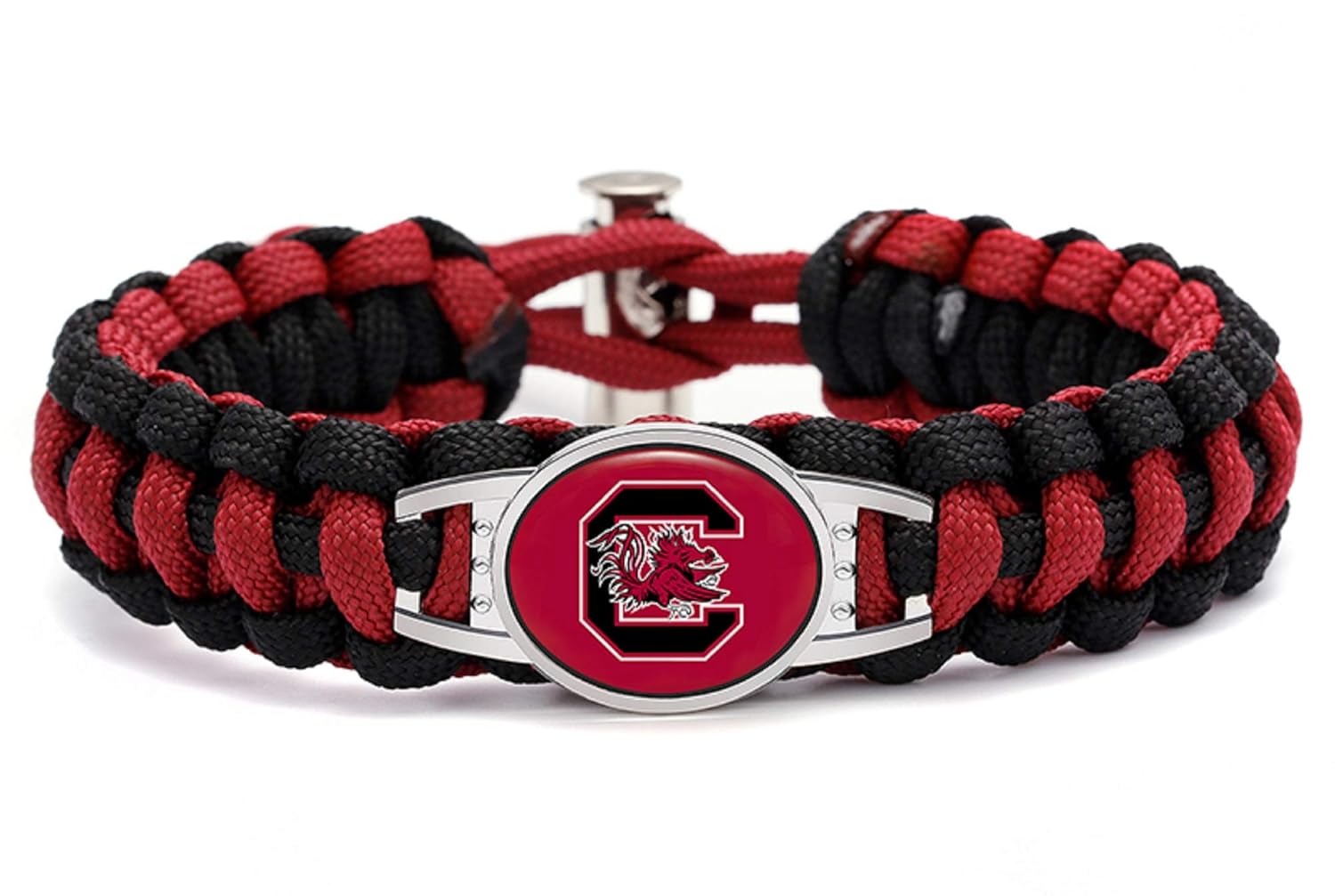 HPS South Carolina Gamecocks Paracord Bracelet with Adjustable Catch 7 to 9
