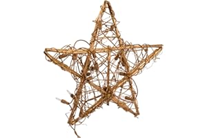 Kurt S. Adler Kurt Adler 20-Light Gold Rattan Star Treetop
