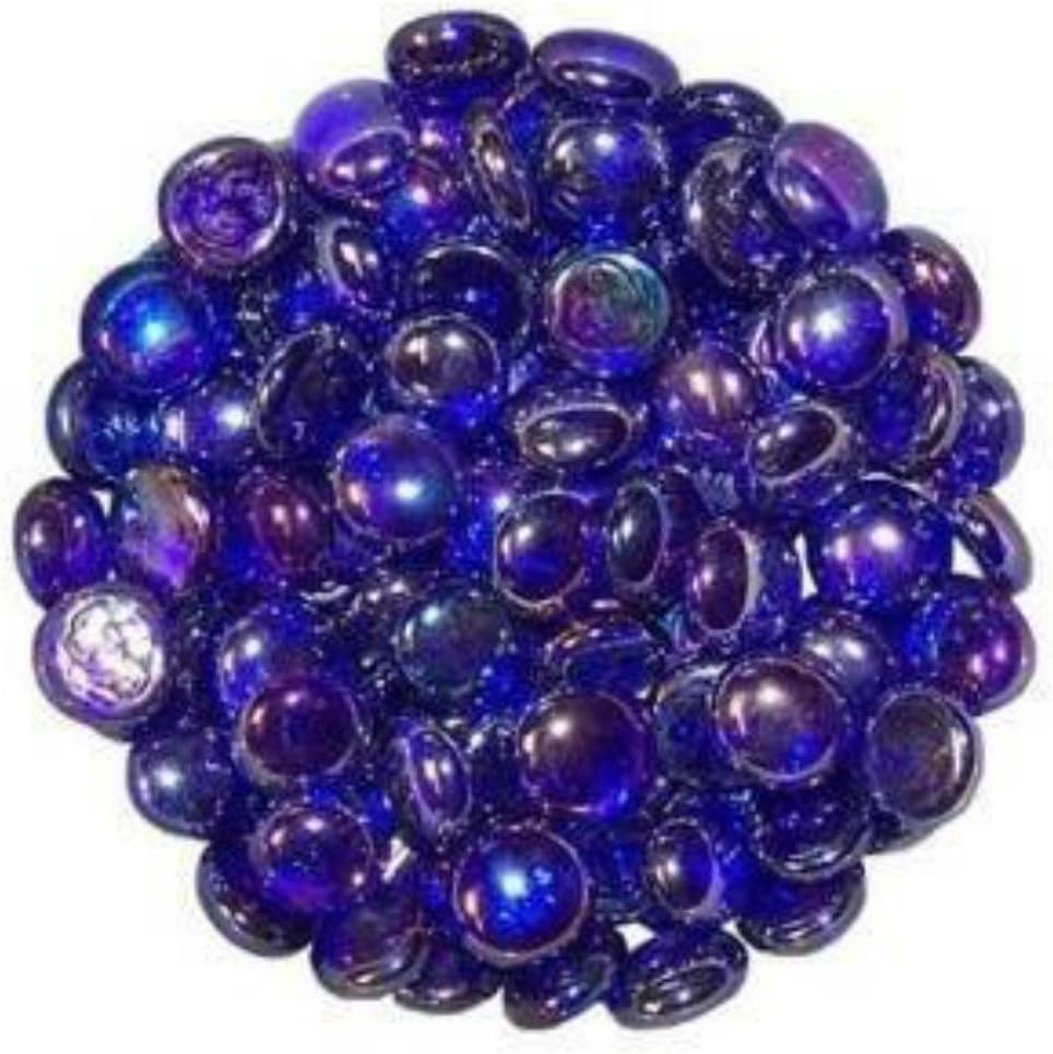 STONED® 1 Kilo Decorative Round Glass Pebbles 1820mm … (Royal Blue
