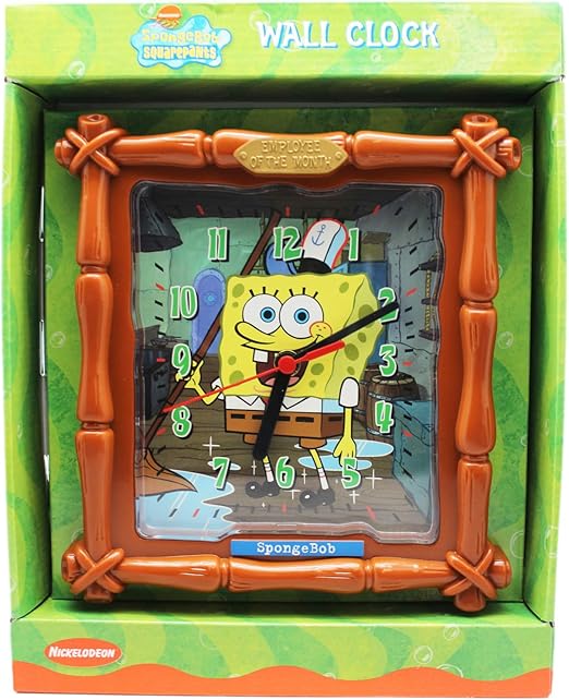 Clock Reloj Bob Esponja Squarepants Empleado Del Mes Ninos Pared