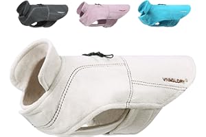 VIVAGLORY Softpad Dog Fleece Vest, Dog Fleece Jacket for Fall & Spring, Coat with Harness Hole, Reflective Light Weight Soft 
