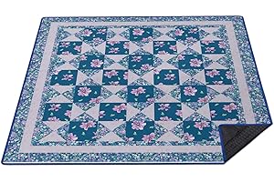 Supfitness Extra Large Picnic Blankets Waterproof Foldable (80 "x 80") Beach Blanket Waterproof Sandproof,3-Layer Thicking Mat Outdoor Packable Camping Blanket