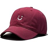 Umeepar Smile Face Baseball Cap for Women Men Adjustable Low Profile Unstructured Cotton Dad Hat