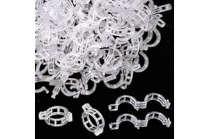 7QUEEN 150pcs Plant Support Clips - Tomato Clips for String Trellis, Grape Vine Clips for Garden Netting Climbing Plants, Secured Plastic Plant Clip for Fixing Stem and Vine