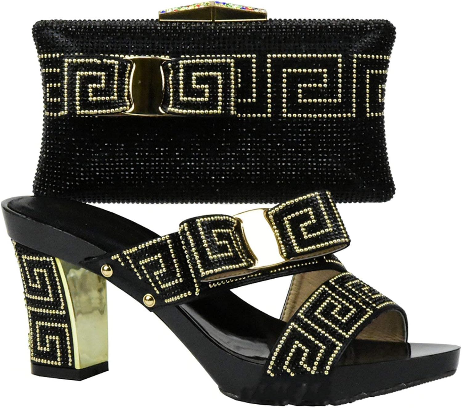 amazon gold shoes and bag