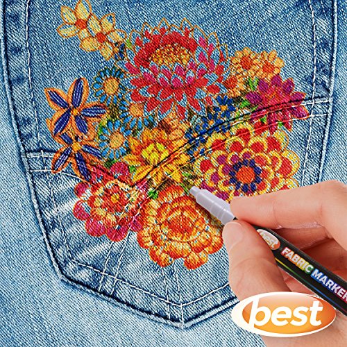 Best Fabric Markers (PACK OF 24 PENS) NonToxic Set of 24 Individual Colors NO DUPLICATES