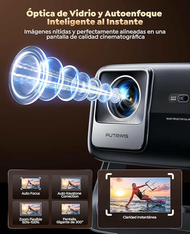 Proyector 4K【Google TV/30W Altavoz/360°Rotable】1200ANSI Proyector Portatil con oficial App,Voice Assistant,Auto Focus/Keystone,HDR10,1080P FHD WiFi Bluetooth Smart Projector para Cine en Casa/Exterior