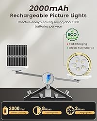 Picture Lights for Wall,Wireless 2000mAh