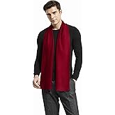 Glen Mila Mens Classic Winter Scarf Cashmere Winter Scarves Long Plain Fashion Formal Soft Scarf for Men