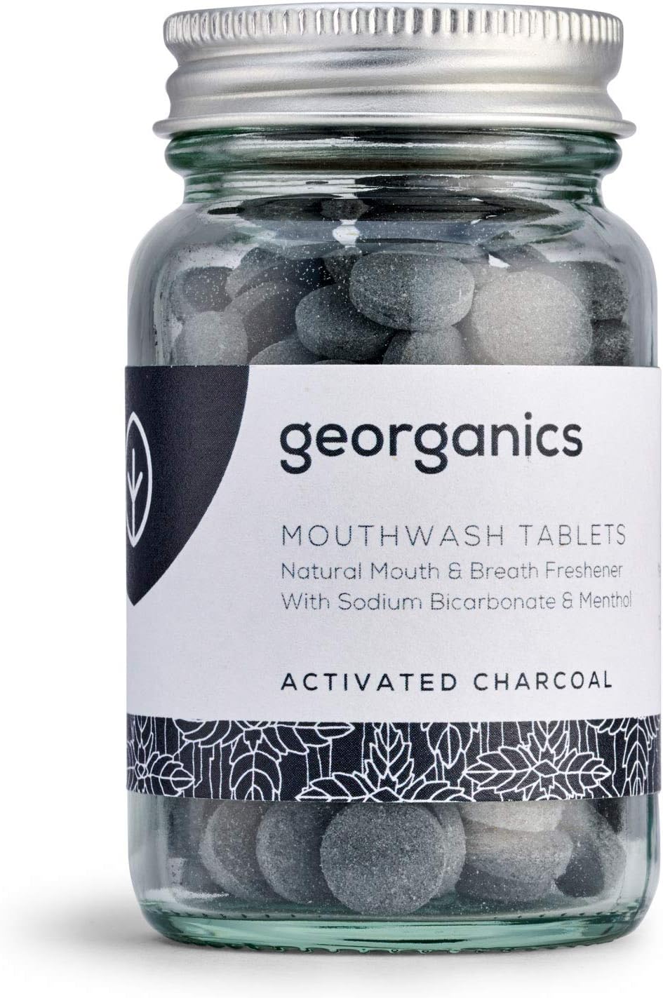 Georganics Organic Mouthwash Tablets, Activated Charcoal Natural Mouthwash for Bad Breath, SLS, Glycerine & Fluoride Free