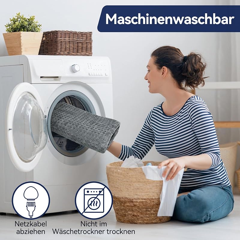 Heizkissen Größe XL- Extra Dick,Weicher Flanell [Dunkelgrau]