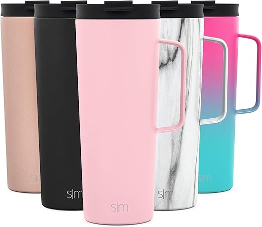 Amazon Com Simple Modern Scout Insulated Coffee Travel Mug Tumbler With Handle Stainless Steel Cup With Lid For Men Women 24oz Blush Kitchen Dining