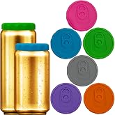 Silicone Soda Can Lids 6 Pack Reusable Silicone Can Covers, Can Stopper or Protector For Soda, Beer, Drink, Juice, Coke, Beverage, Fits Standard &amp; Slim Cans