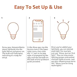 Amazon Basics Smart A19 LED Light Bulb, Color