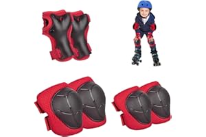 EILLEO Knee Pads for Kids Elbow Pads Set Toddler Protective Gear Set Kids Elbow Pads and Knee Pads for Girls Boys with Wrist Guards 3 in 1 for Cycling Electric Bike Rollerblading Scooter