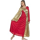 Danzcue Womens Asymmetrical Bell Sleeve Dance Dress