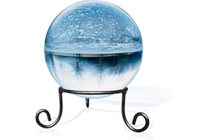 EcoRise Black Iron Gazing Globe Stand, Wrought Iron Sphere Holder, Crystal Ball and Glass Bowl Display Stand, Metal Egg Holder 4.5inches x 2inches