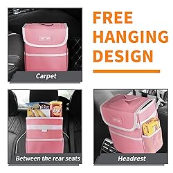 HOTOR Pink Trash Bag Hanging with Storage