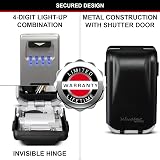 Master Lock Light Up Dial Key Safe Medium Wall Mount Grey Zinc Outdoor Home view 5