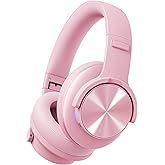 Picun B8 Headphones Wireless Bluetooth, 120H Bluetooth Headphone Over Ear with 3EQ Music Modes, Hands-Free Calls, Deep Bass Headphones for Travel Home Office Cellphone PC (Pink)