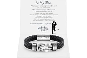 QWNHONEY Infinity Knot Leather Bracelet Forever Linked Together Bracelet Birthday Christmas Anniversary Bracelet Idea Mens Braided Cuff 7.8/8.5/9 Inches Bracelet for Man Son Husband Boyfriend Brother Grandson