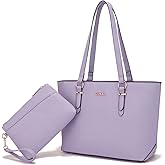 YZAOLL Purses for Women Faux Leather Medium Large Tote Satchel Shoulder Purse Handbag Wallet set