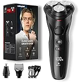 rategist Cordless Electric Razor for Men: 3-in-1 Shaver for Beard/Nose/Sideburns - IPX7 Waterproof Travel Kit - Precision Blades & Turbo Speed, Valentine's Day Gifts