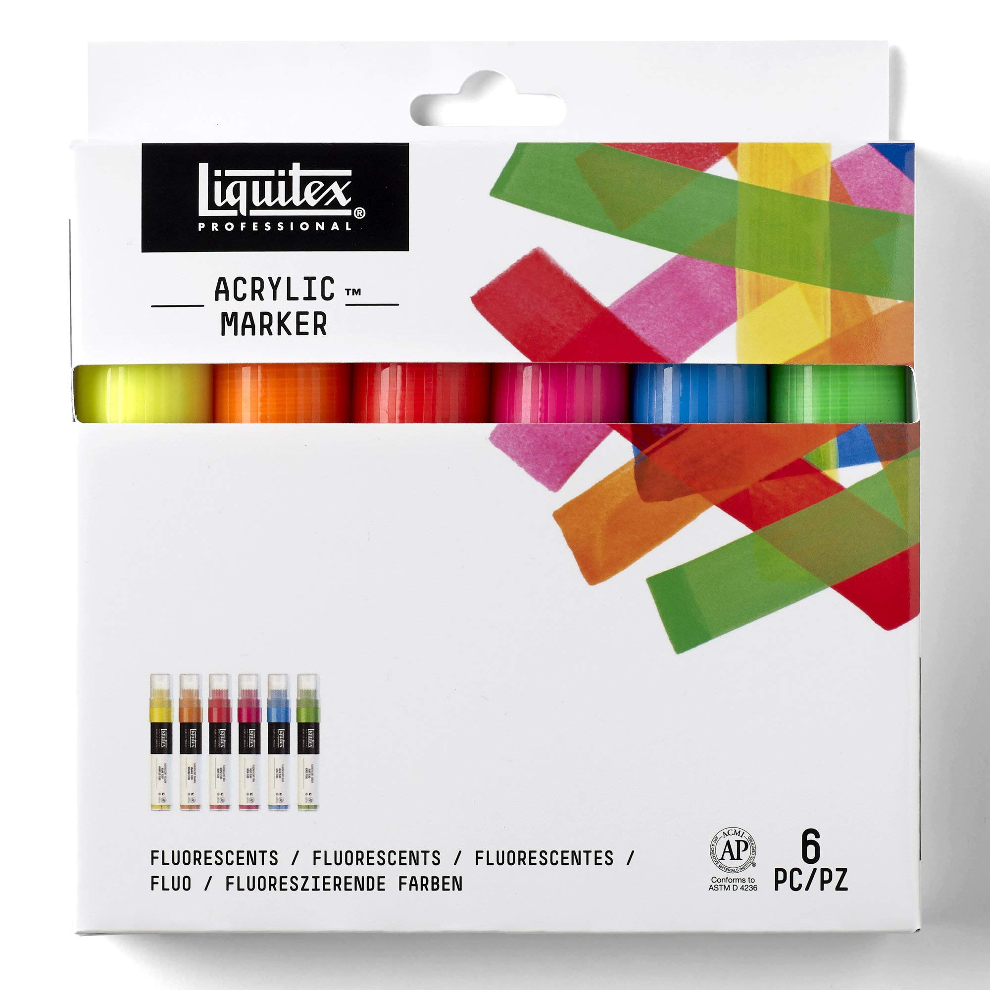Liquitex Professional 4690005 Paint Marker Set Wide Fluorescent Colours 6 Markers