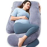Momcozy Pregnancy Pillows for Sleeping, U Shaped Full Body Maternity Pillow with Removable Cover - Support for Back, Legs, Be